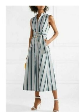 Diane von Furstenberg DVF Striped Belted Maxi Shirtdress – Size 8 – Like New